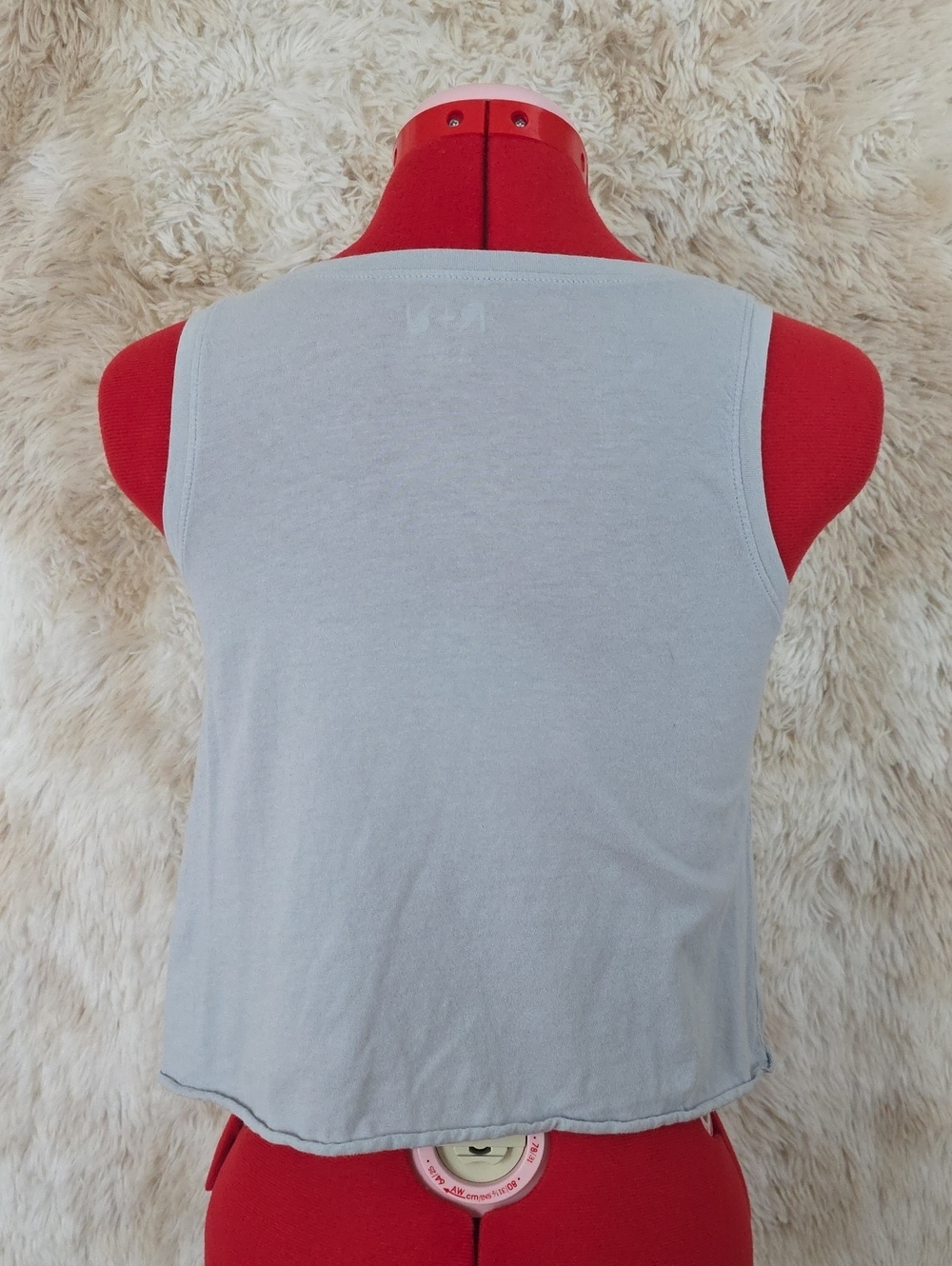 *R+D Gray Cropped Henley Tank Top Snap Front Sleeveless Women's Large 12-14 - Picture 2 of 9
